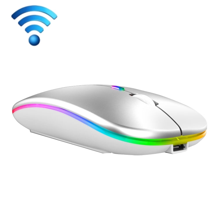 Chuột không dây phát sáng nhiều màu C7002 2400DPI 4 phím, 2.4G màu trắng, vàng hồng, đen, bạc xám, chế độ kép màu trắng, đen, bạc, vàng