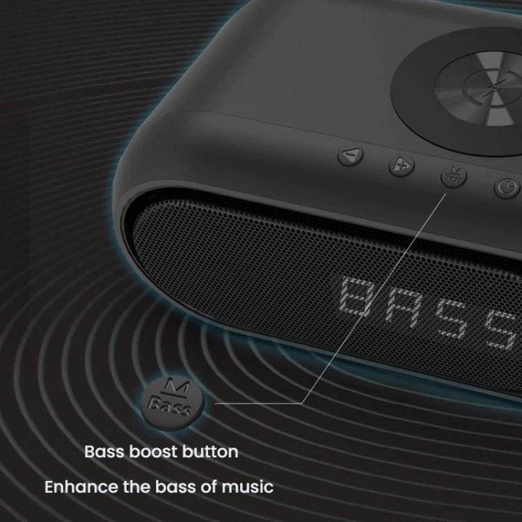Loa Bluetooth sạc không dây kèm đồng hồ LED để bàn