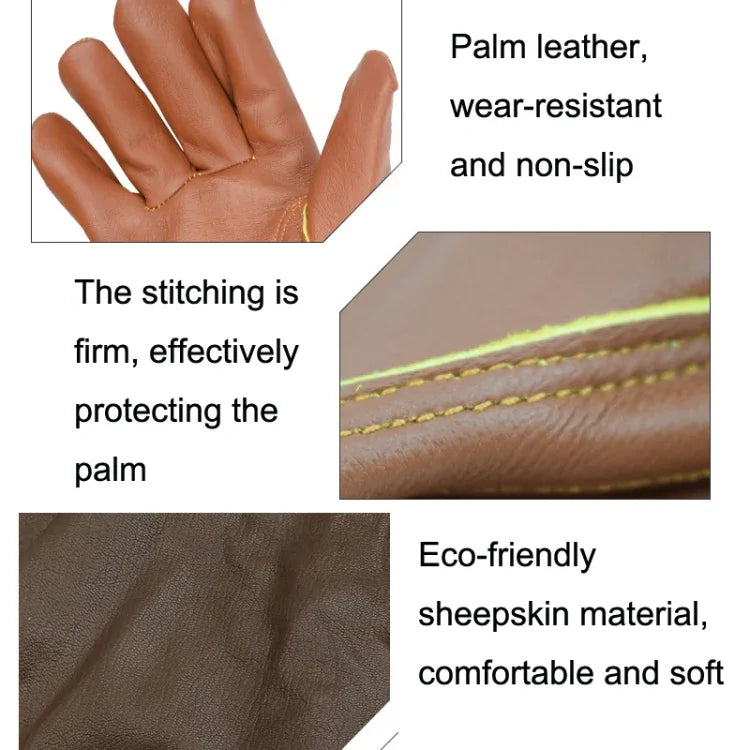 1 đôi găng tay da chống cắt hoa văn vườn, kích cỡ: S, M, L, XL