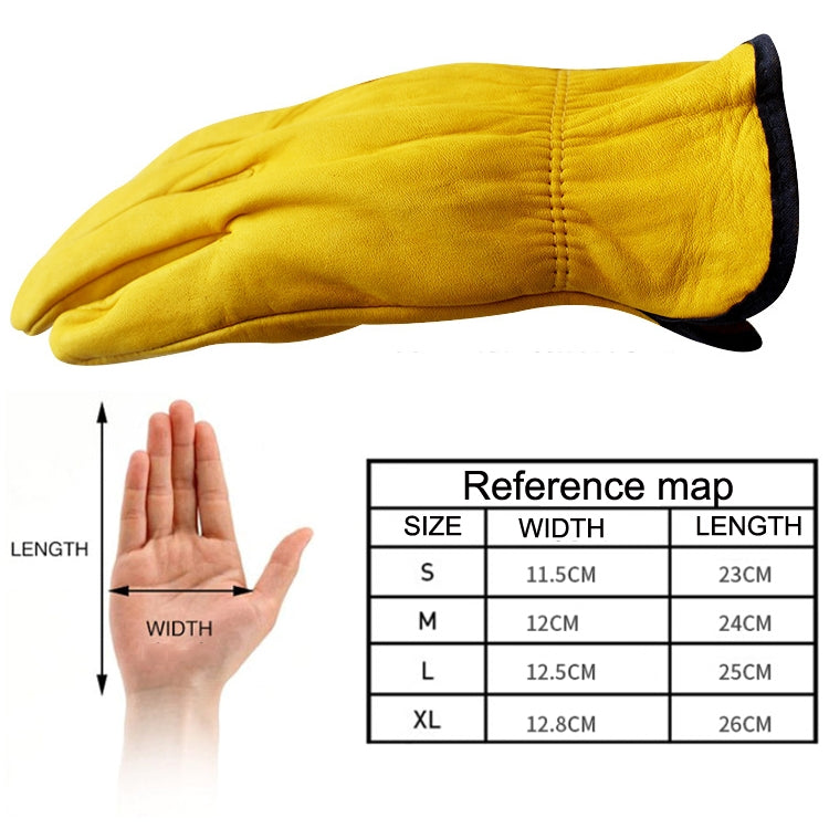 1 đôi găng tay làm vườn ngoài trời bằng da bò JJ-1011 chống mài mòn, size: M, L, XL