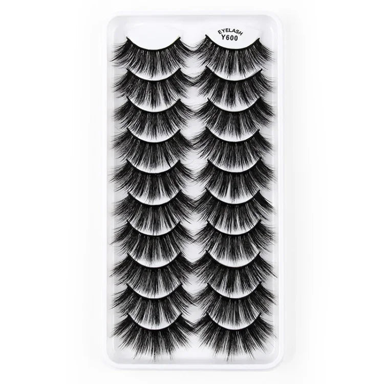 10 Cặp Mi Giả Mắt Mèo 3D Dày Và Bồng Bềnh Tự Nhiên, Mã Y600, Y601, Y602, Y603, Y604, Y605, Y606, Y607, Y608, Y609