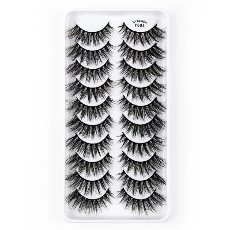 10 Cặp Mi Giả Mắt Mèo 3D Dày Và Bồng Bềnh Tự Nhiên, Mã Y600, Y601, Y602, Y603, Y604, Y605, Y606, Y607, Y608, Y609