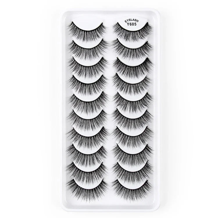 10 Cặp Mi Giả Mắt Mèo 3D Dày Và Bồng Bềnh Tự Nhiên, Mã Y600, Y601, Y602, Y603, Y604, Y605, Y606, Y607, Y608, Y609