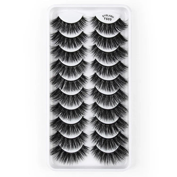 10 Cặp Mi Giả Mắt Mèo 3D Dày Và Bồng Bềnh Tự Nhiên, Mã Y600, Y601, Y602, Y603, Y604, Y605, Y606, Y607, Y608, Y609