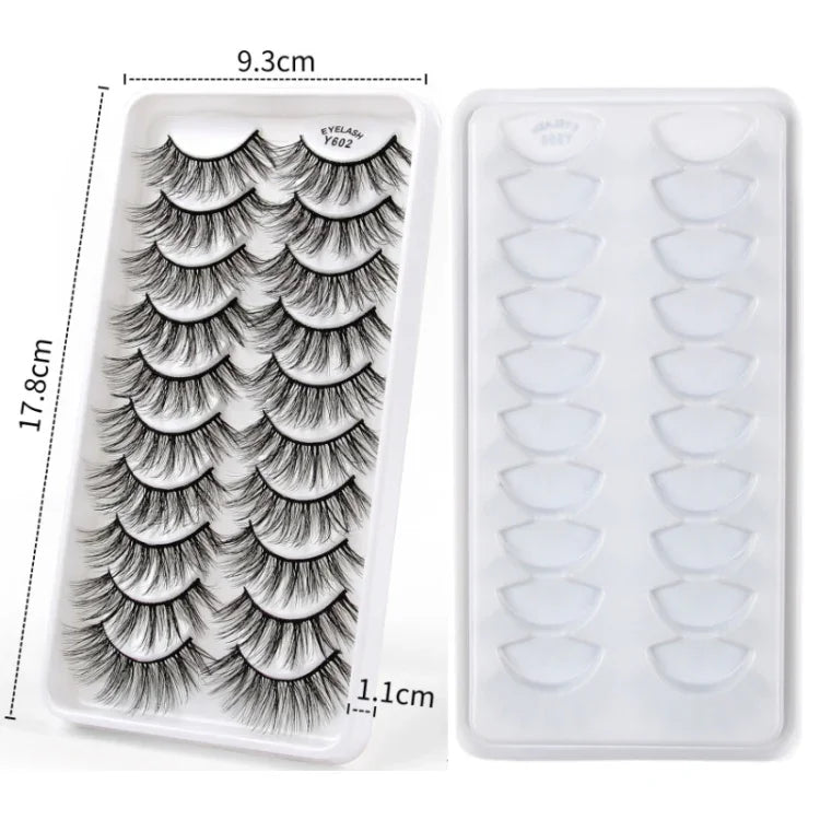 10 Cặp Mi Giả Mắt Mèo 3D Dày Và Bồng Bềnh Tự Nhiên, Mã Y600, Y601, Y602, Y603, Y604, Y605, Y606, Y607, Y608, Y609
