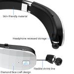Tai nghe Bluetooth gập gắn cổ có thể kéo dài, Đen, Trắng