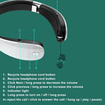 Tai nghe Bluetooth gập gắn cổ có thể kéo dài, Đen, Trắng