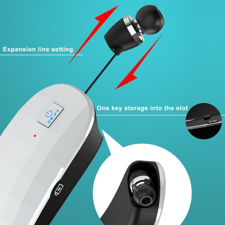 Tai nghe Bluetooth gập gắn cổ có thể kéo dài, Đen, Trắng