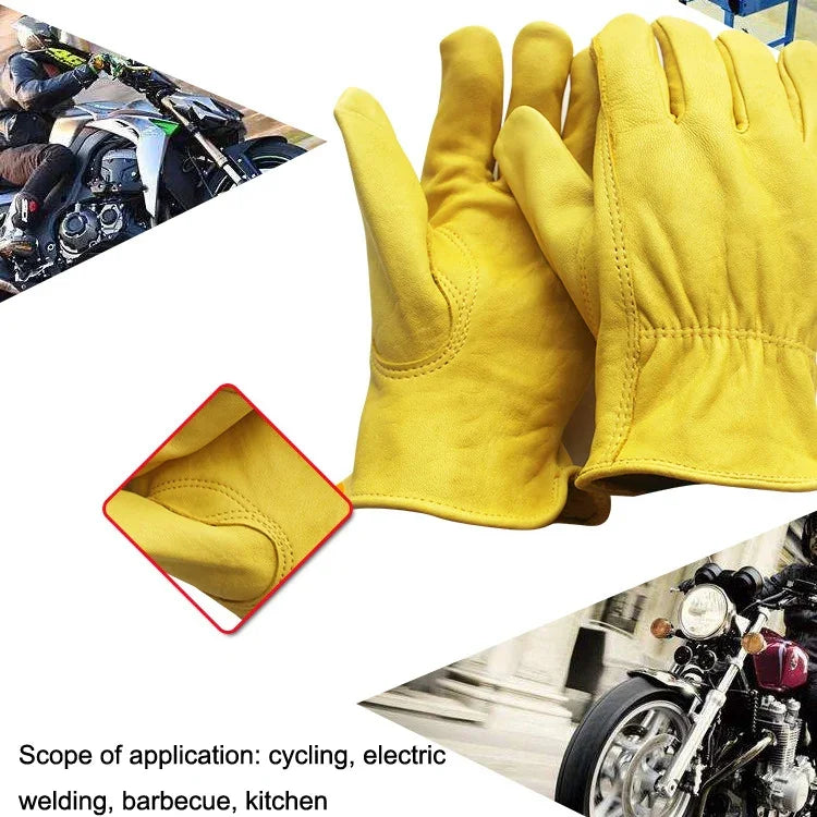 1 đôi găng tay an toàn da thật làm vườn ngoài trời JJ-5002, kích cỡ: S, M, L, XL