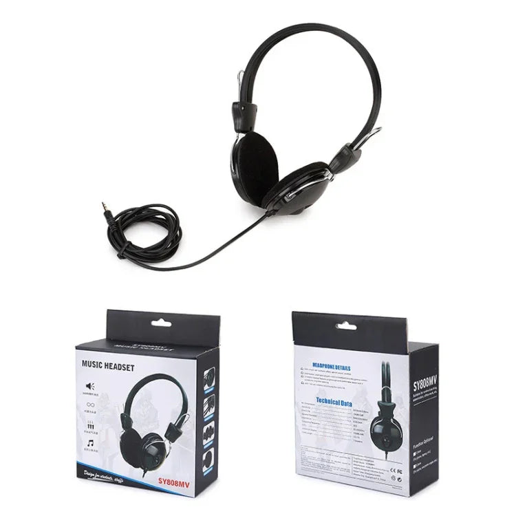 Tai nghe máy tính văn phòng lớp học trực tuyến Soyto SY808MV, chiều dài cáp: 1.6m, 3.5mm màu đen, 6.5mm màu đen