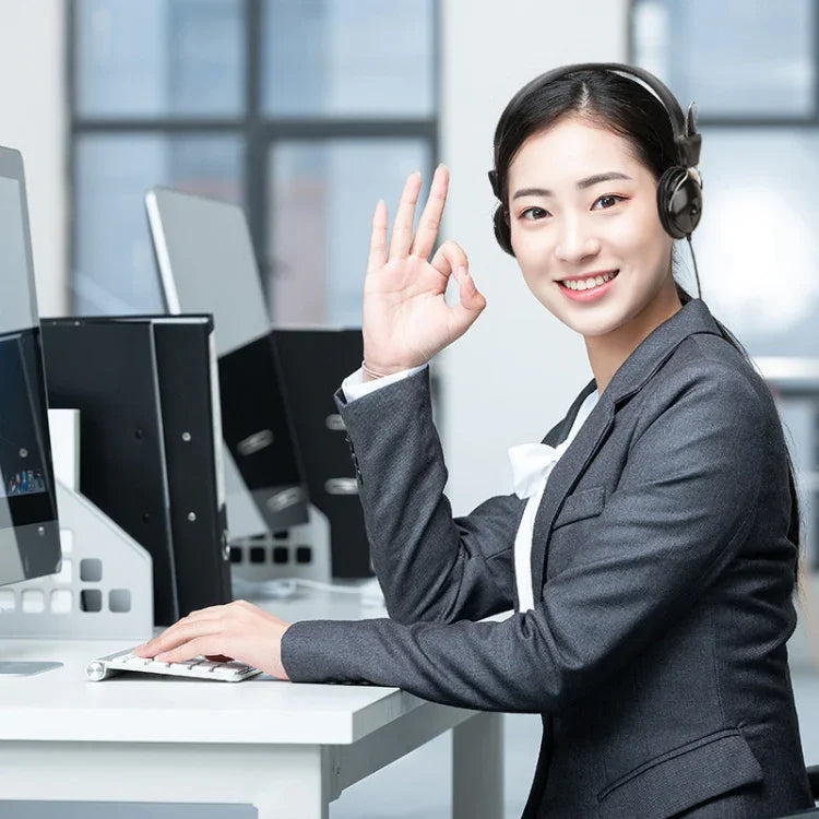 Tai nghe máy tính văn phòng lớp học trực tuyến Soyto SY808MV, chiều dài cáp: 1.6m, 3.5mm màu đen, 6.5mm màu đen
