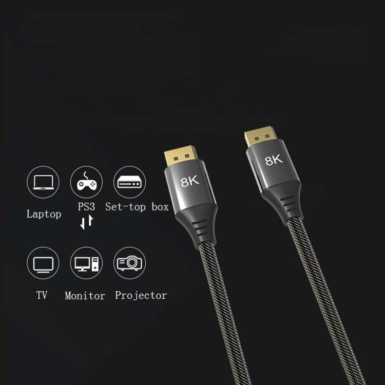 Cáp màn hình DisplayPort DP1.4 phiên bản 8K đực sang đực, dài 0,5m, 1m, 1,5m, 2m, 3m, 5m, 7m, 10m