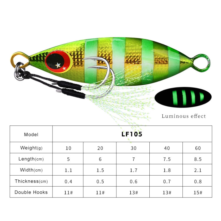 Mồi câu cá biển PROBEROS LF105 bằng kim loại, 10g, 20g, 30g, 40g, 60g