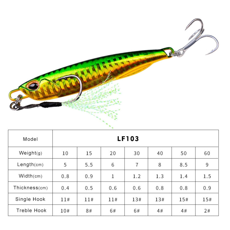 Mồi câu cá biển mô phỏng PROBEROS LF103 bằng kim loại, 10g, 15g, 20g, 30g, 40g, 50g