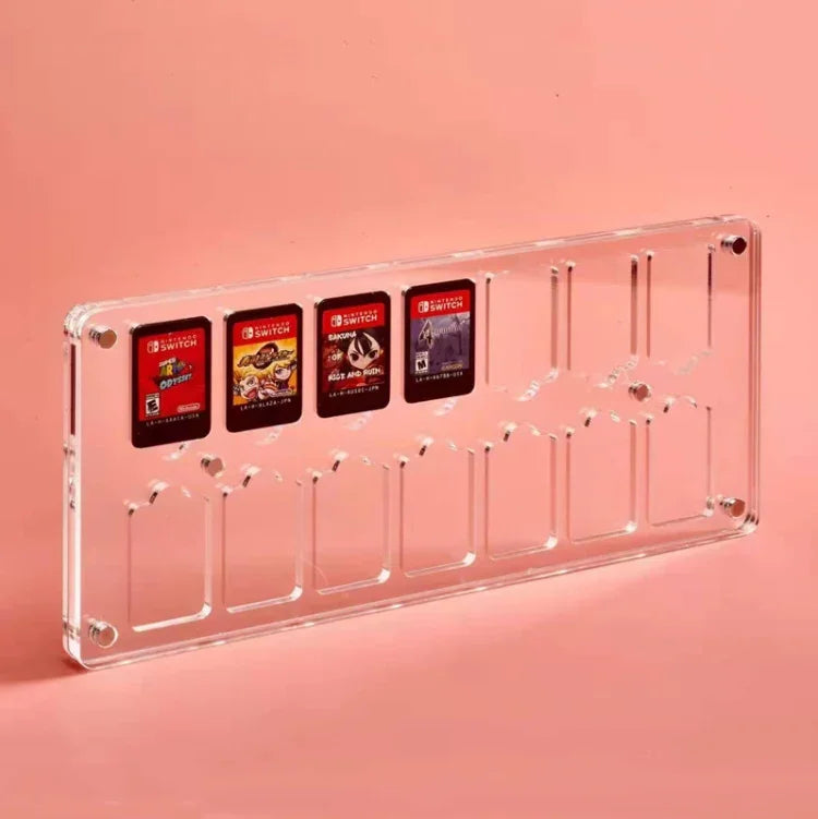 Hộp đựng thẻ game trong suốt bằng nhựa pha lê có nam châm cho Switch, 9 ô, 14 ô, 27 ô