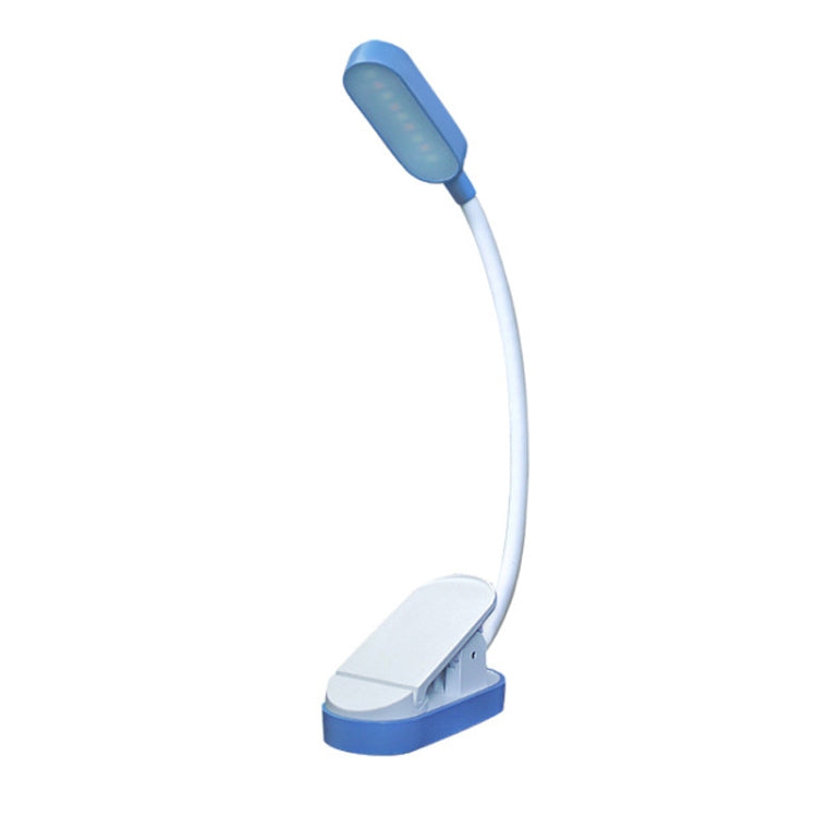 Đèn kẹp bàn mini 9 LED sạc USB, đèn đọc bảo vệ mắt cho sinh viên, màu xanh dương và trắng, đen