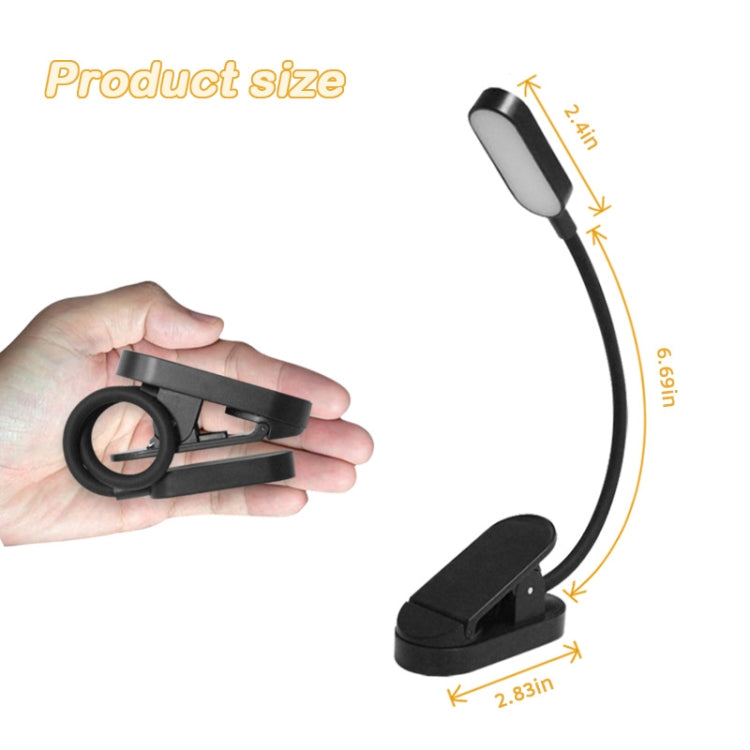 Đèn kẹp bàn mini 9 LED sạc USB, đèn đọc bảo vệ mắt cho sinh viên, màu xanh dương và trắng, đen