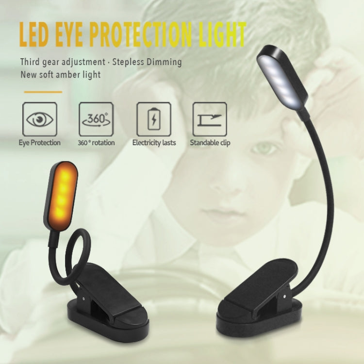 Đèn kẹp bàn mini 9 LED sạc USB, đèn đọc bảo vệ mắt cho sinh viên, màu xanh dương và trắng, đen