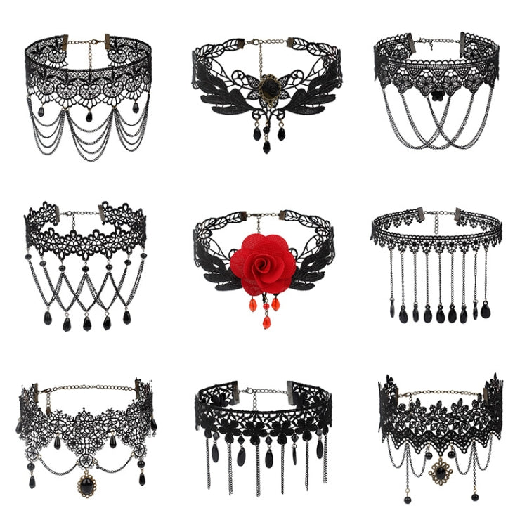 Dây chuyền ren tua rua phong cách Gothic Lolita cổ điển, Phong cách:, 1532 Đỏ, 1535, 1555, 1556, 1557