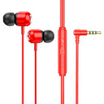 2 chiếc tai nghe có dây điều khiển kim loại TS6000 3.5mm, có mic, Trắng, Đỏ, Xanh lá, Đen