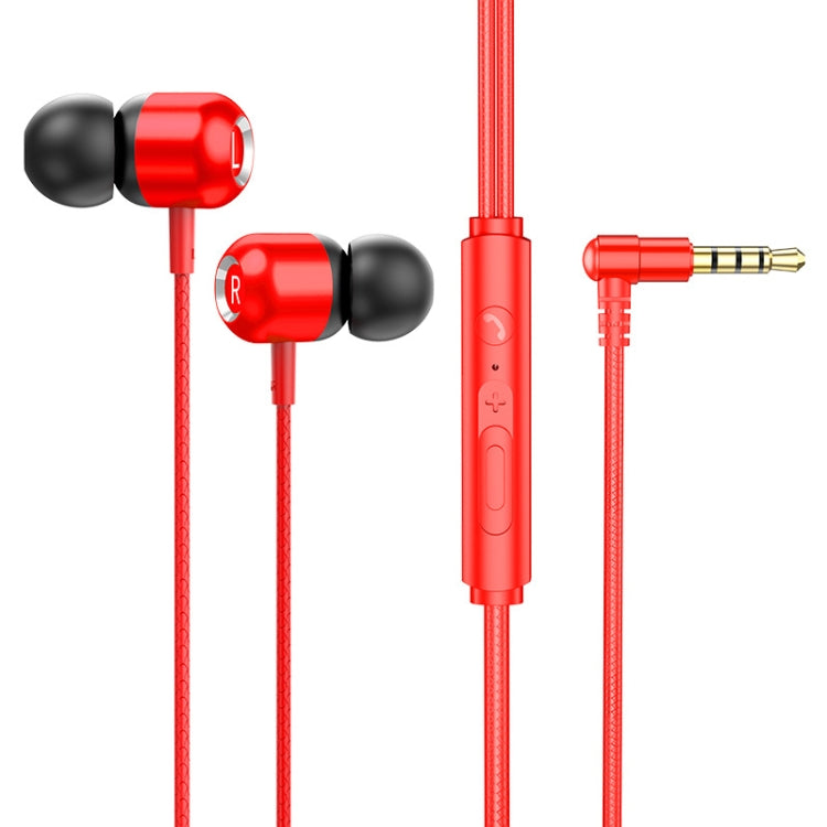 2 chiếc tai nghe có dây điều khiển kim loại TS6000 3.5mm, có mic, Trắng, Đỏ, Xanh lá, Đen