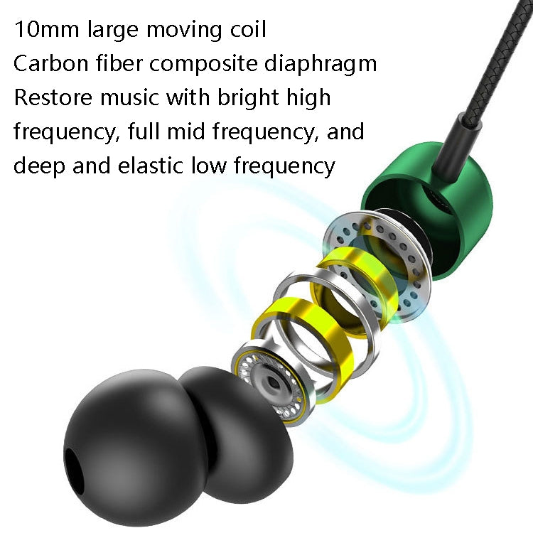 2 chiếc tai nghe có dây điều khiển kim loại TS6000 3.5mm, có mic, Trắng, Đỏ, Xanh lá, Đen