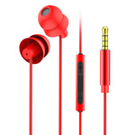 Tai nghe có dây điều khiển cắm tai EN3900 3.5mm, có mic, Trắng, Đỏ, Đen