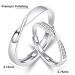 2 chiếc nhẫn đôi Q38 xoắn Mobius mở điều chỉnh được, Dành cho nữ