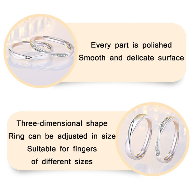 2 chiếc nhẫn đôi Q38 xoắn Mobius mở điều chỉnh được, Dành cho nữ