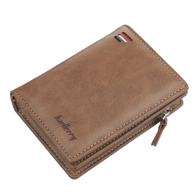 Baellerry D3216 Men Short Vertical Multi-Card Snap Coin Purse, Khaki, Black, Brown