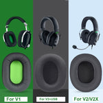1 đôi đệm tai cho tai nghe Razer BlackShark V2 X / V2 USB, Màu: Gel đen, Lưới đen, Gel đen, Lưới đen+Xanh lá