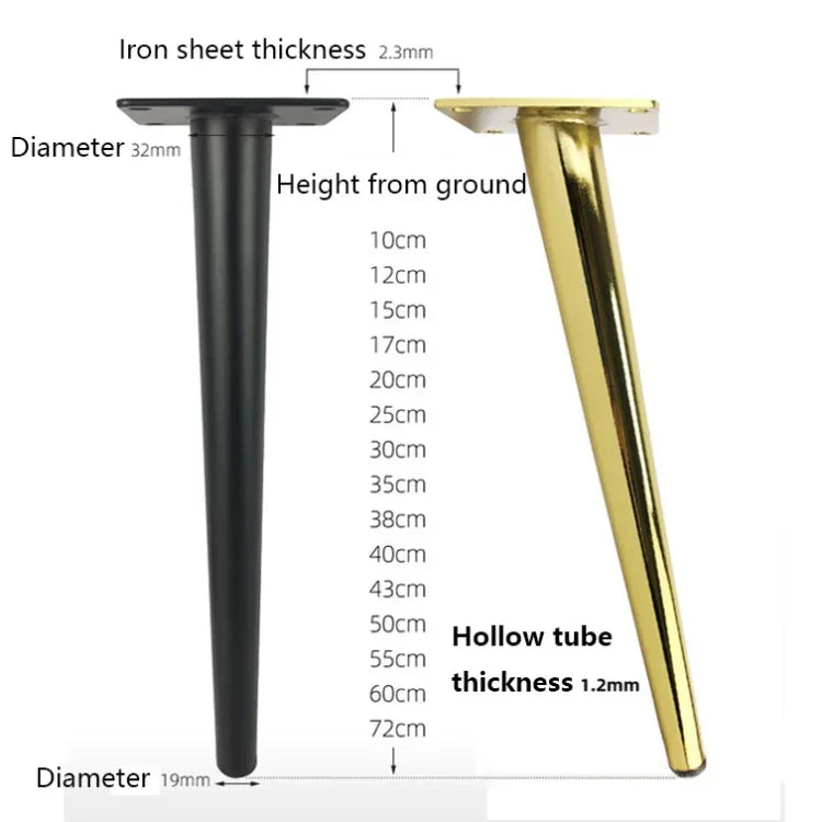 Chân đỡ đồ nội thất ống tròn hình nón LH-ZT-0001, Kiểu dáng:, Nón thẳng cao 10cm, Nón thẳng cao 12cm, Nón thẳng cao 15cm, Nón thẳng cao 17cm, Nón thẳng cao 20cm, Nón thẳng cao 25cm, Nón thẳng cao 30cm