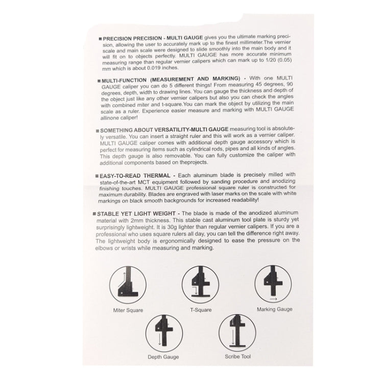 Thước Đánh Dấu Đa Năng Hợp Kim Nhôm Cho Mộc T072