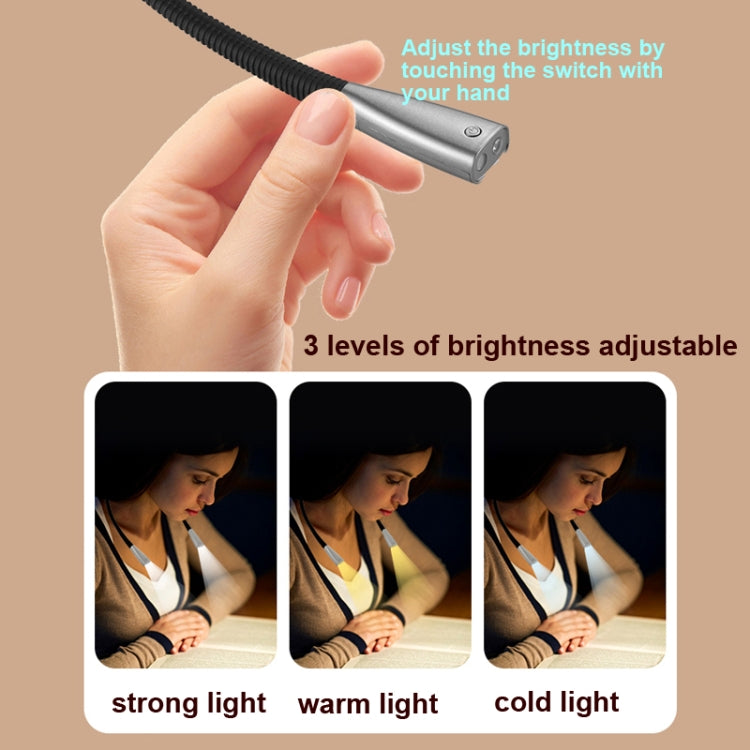 Đèn treo cổ LED bảo vệ mắt đa năng, màu bạc không gian, đen thanh lịch