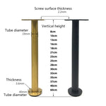 Chân đồ nội thất ống tròn thép không gỉ điều chỉnh được LH-TJ003, Chiều cao:, 37cm, 40cm, 60cm