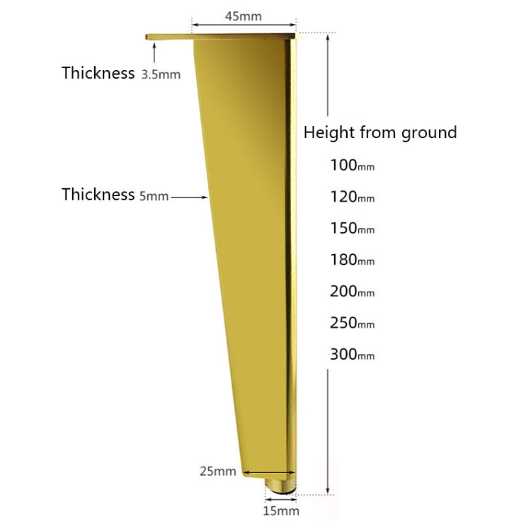 Chân đế nội thất bằng nhôm điều chỉnh được, chiều cao: 8cm, 10cm, 12cm, 15cm, 18cm, 20cm, 23cm, 25cm, 27cm, 30cm, 33cm, 35cm