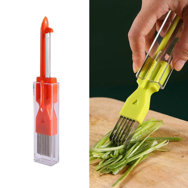 Dụng cụ gọt hành lá đa năng cho nhà bếp, màu xanh lá, vàng, cam