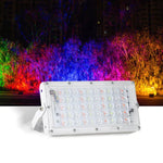 Đèn pha ngoài trời LED RGB chống nước 50W siêu nhẹ có điều khiển từ xa