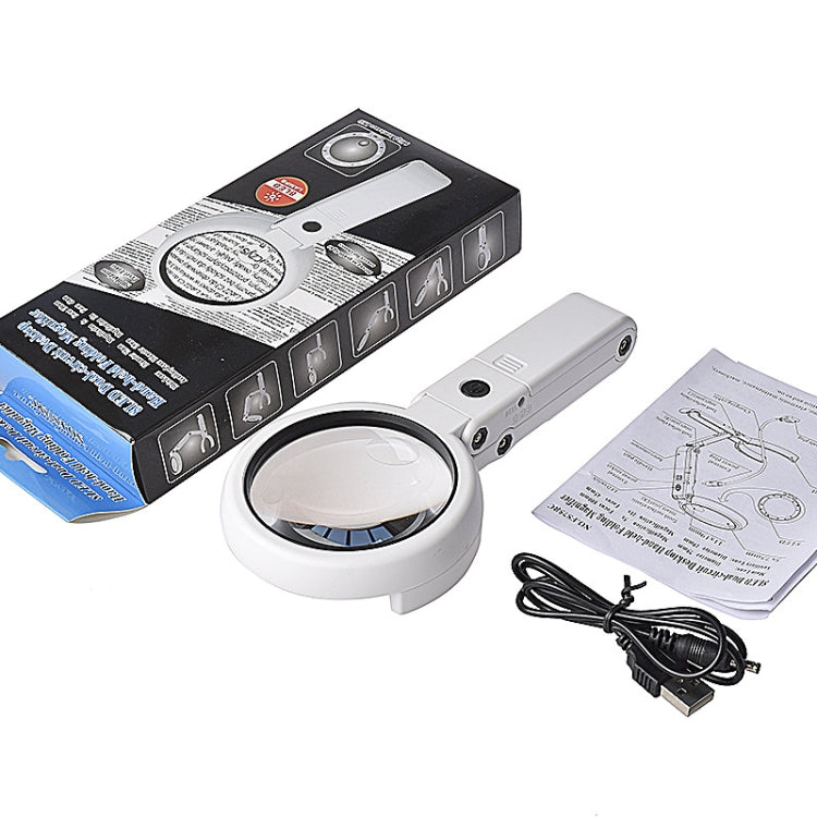 Kính lúp cầm tay có đèn LED sạc USB 5X / 11X, 5X / 11X
