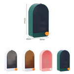 Khay đựng xà phòng thoát nước gắn tường phòng tắm có nắp, Trắng xám, Trắng cam, Hồng trắng, Xanh lá xám