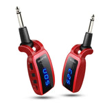 Bộ phát thu guitar không dây U12DX 6.35mm jack có thể sạc lại, U12DX đỏ, U12DX đen