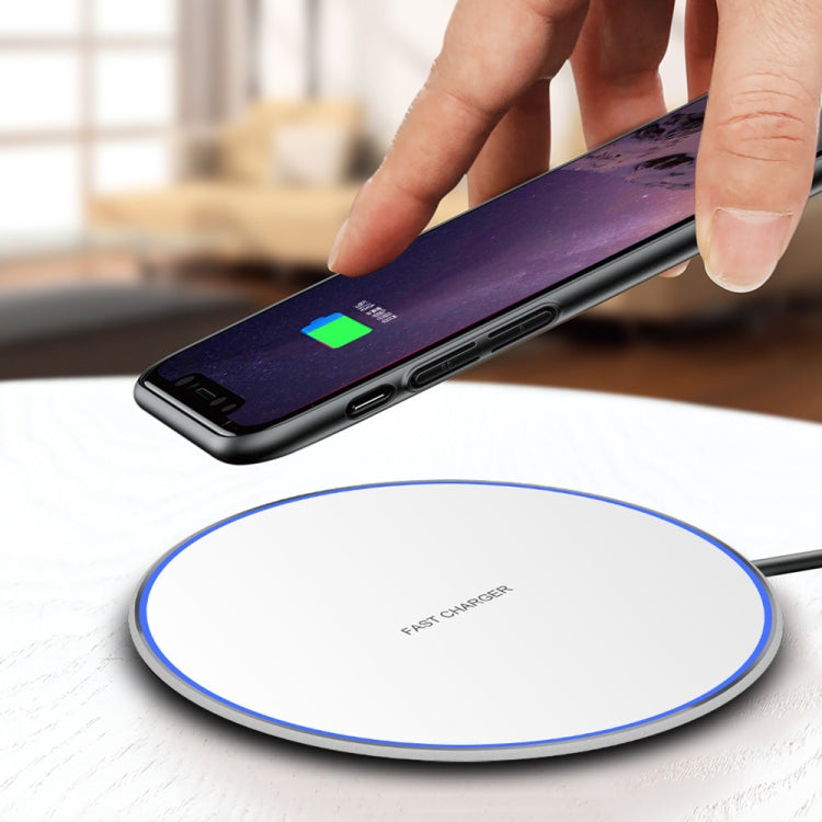 Sạc không dây kim loại tròn 15W sạc nhanh thông minh, Đen + bề mặt đen, Bạc + bề mặt trắng, Đỏ + bề mặt đen, Vàng + bề mặt trắng, Đen gương, Trắng gương