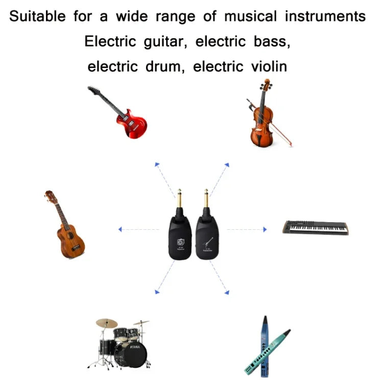 Bộ phát thu âm thanh không dây cho guitar điện C01, màu đen