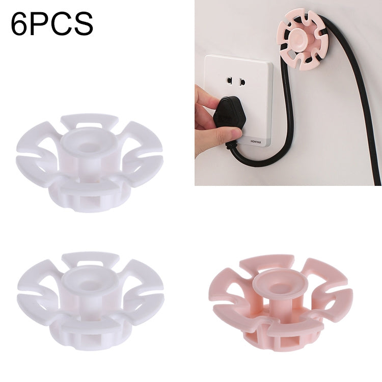 6 cái Dây quấn cáp nguồn và cáp dữ liệu Móc dán không dấu tổ chức cáp