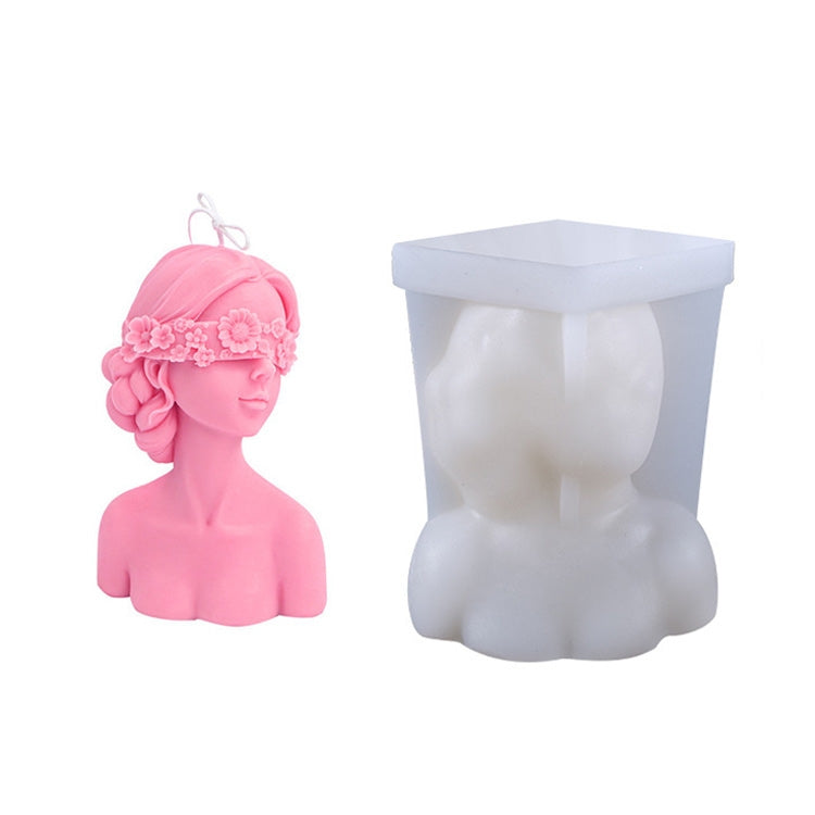 Khuôn silicone nến làm đẹp hình hoa hồng liệu pháp hương thơm, kiểu: che mắt, nhắm mắt