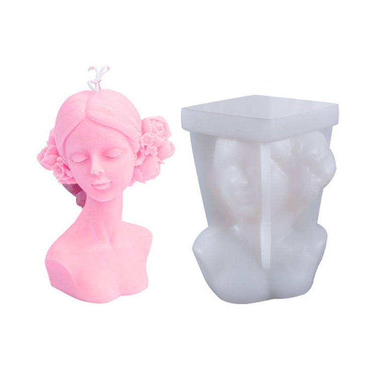 Khuôn silicone nến làm đẹp hình hoa hồng liệu pháp hương thơm, kiểu: che mắt, nhắm mắt