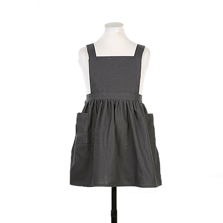 Tạp dề vẽ tranh bố mẹ con bằng vải cotton và lanh, dùng làm đồ làm bánh và cà phê, kích thước:, trẻ em (Xám), trẻ em (Yến mạch), người lớn (Xám), người lớn (Yến mạch), người lớn (Hồng)