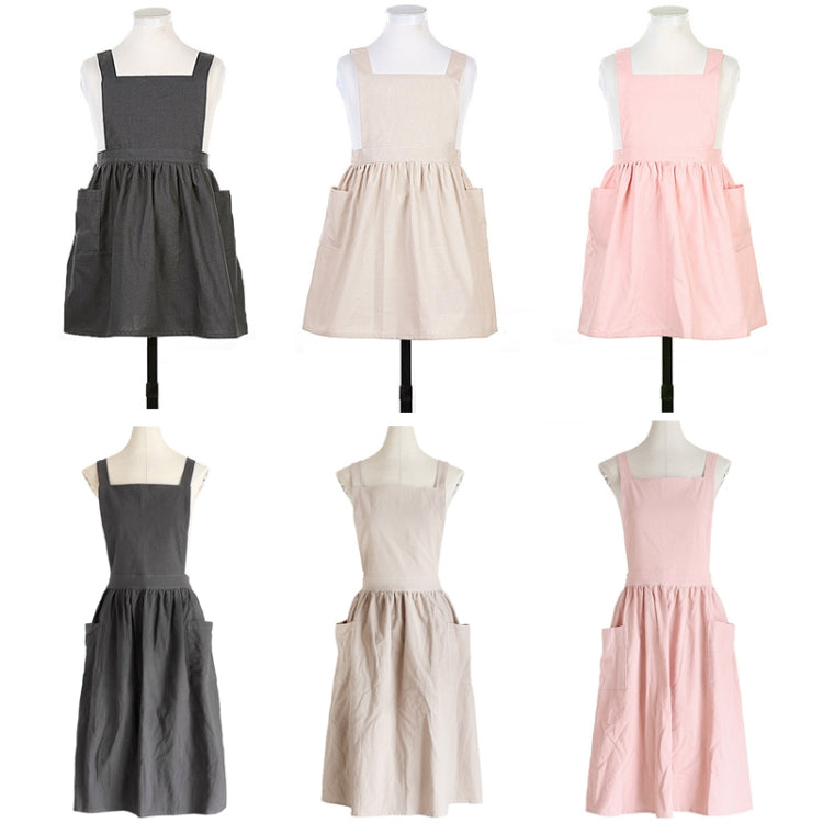 Tạp dề vẽ tranh bố mẹ con bằng vải cotton và lanh, dùng làm đồ làm bánh và cà phê, kích thước:, trẻ em (Xám), trẻ em (Yến mạch), người lớn (Xám), người lớn (Yến mạch), người lớn (Hồng)