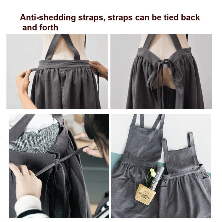 Tạp dề vẽ tranh bố mẹ con bằng vải cotton và lanh, dùng làm đồ làm bánh và cà phê, kích thước:, trẻ em (Xám), trẻ em (Yến mạch), người lớn (Xám), người lớn (Yến mạch), người lớn (Hồng)