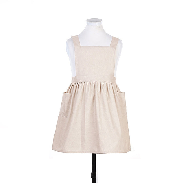 Tạp dề vẽ tranh bố mẹ con bằng vải cotton và lanh, dùng làm đồ làm bánh và cà phê, kích thước:, trẻ em (Xám), trẻ em (Yến mạch), người lớn (Xám), người lớn (Yến mạch), người lớn (Hồng)